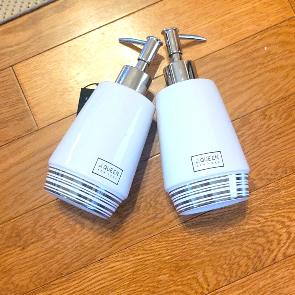 J. Queen Ceramic Lotion or soap dispensers.